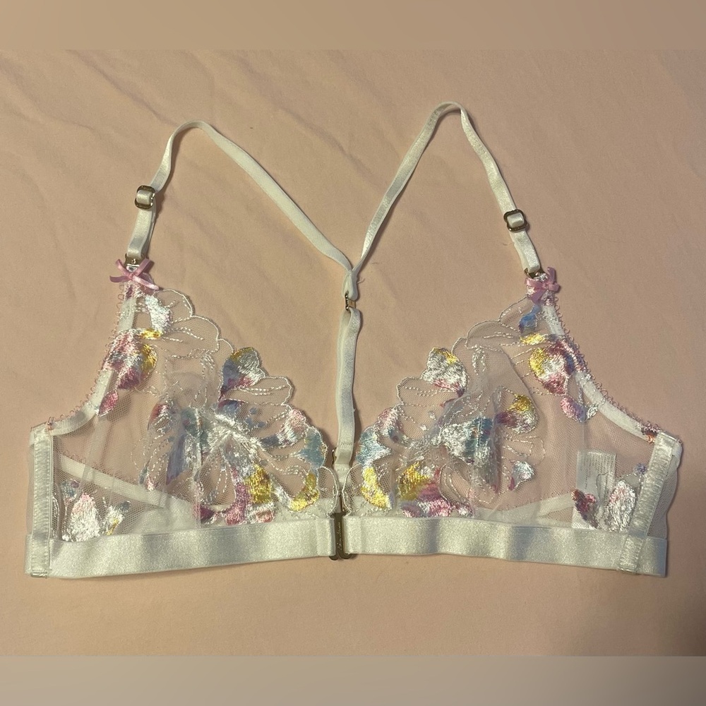 Honey birdette Fleur bralette lace floral bra flowers bridal L adjustable C D